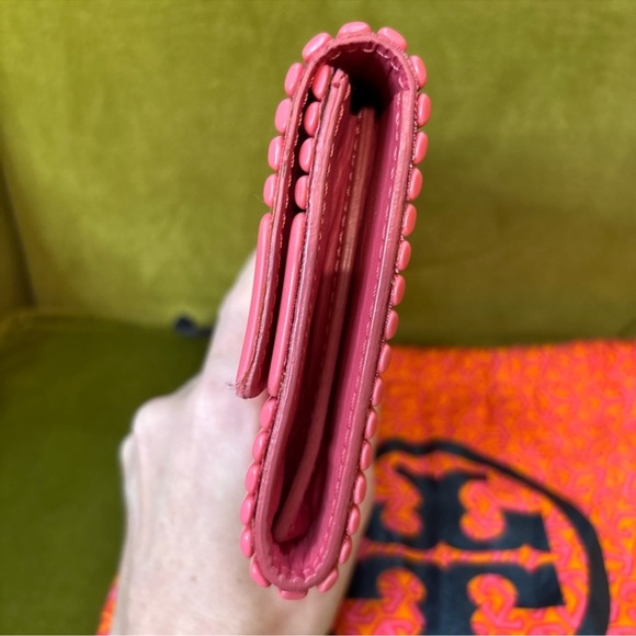 Tory Burch Terry Resin Clutch Purse Pink With Dustbag